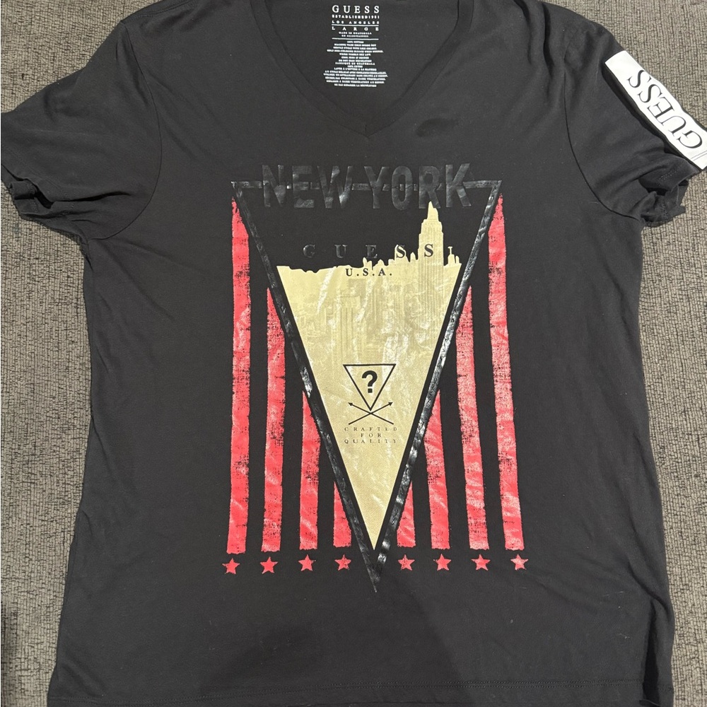 Guess Black Cotton T-Shirt
